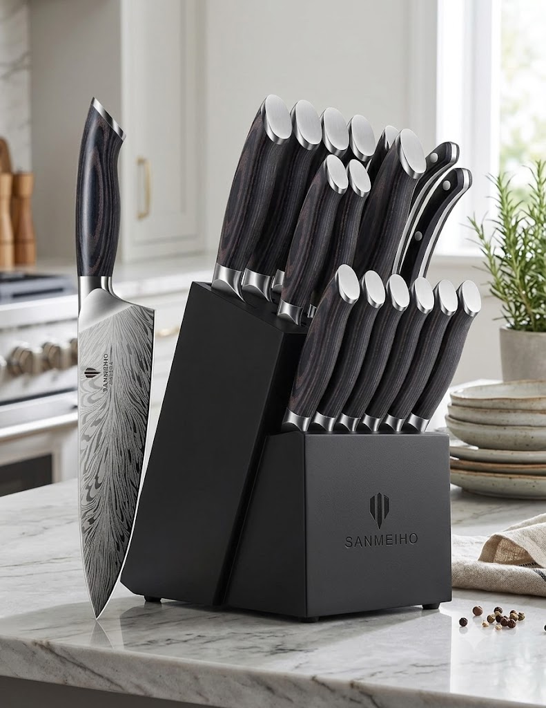 SANMEIHO 16-Piece Knife Set