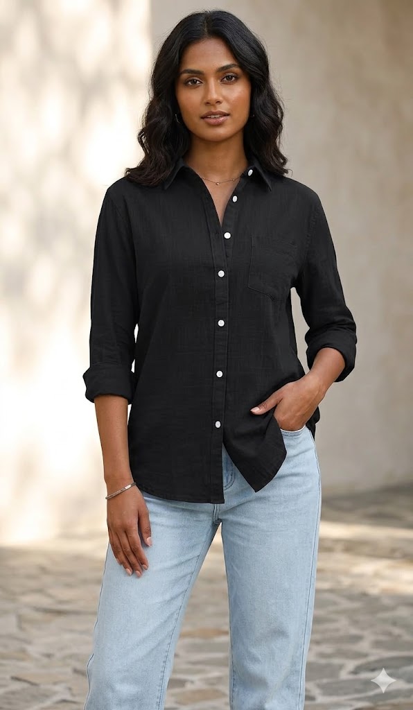 Lightweight Linen Button-Up Shirt