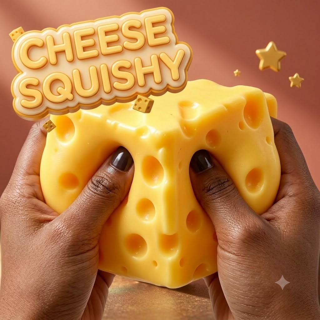 Cheese Squishy Stress Relief Toy (Yellow)