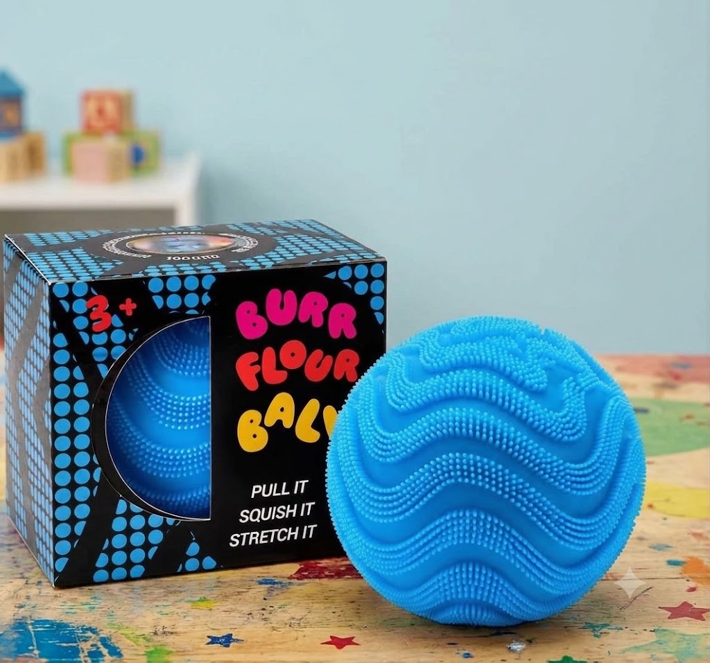 Fuzz Ball Squishy Stress Ball (Blue)