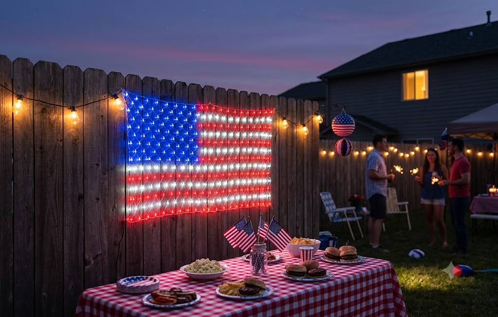 American Flag LED Net String Lights (420 LEDs)