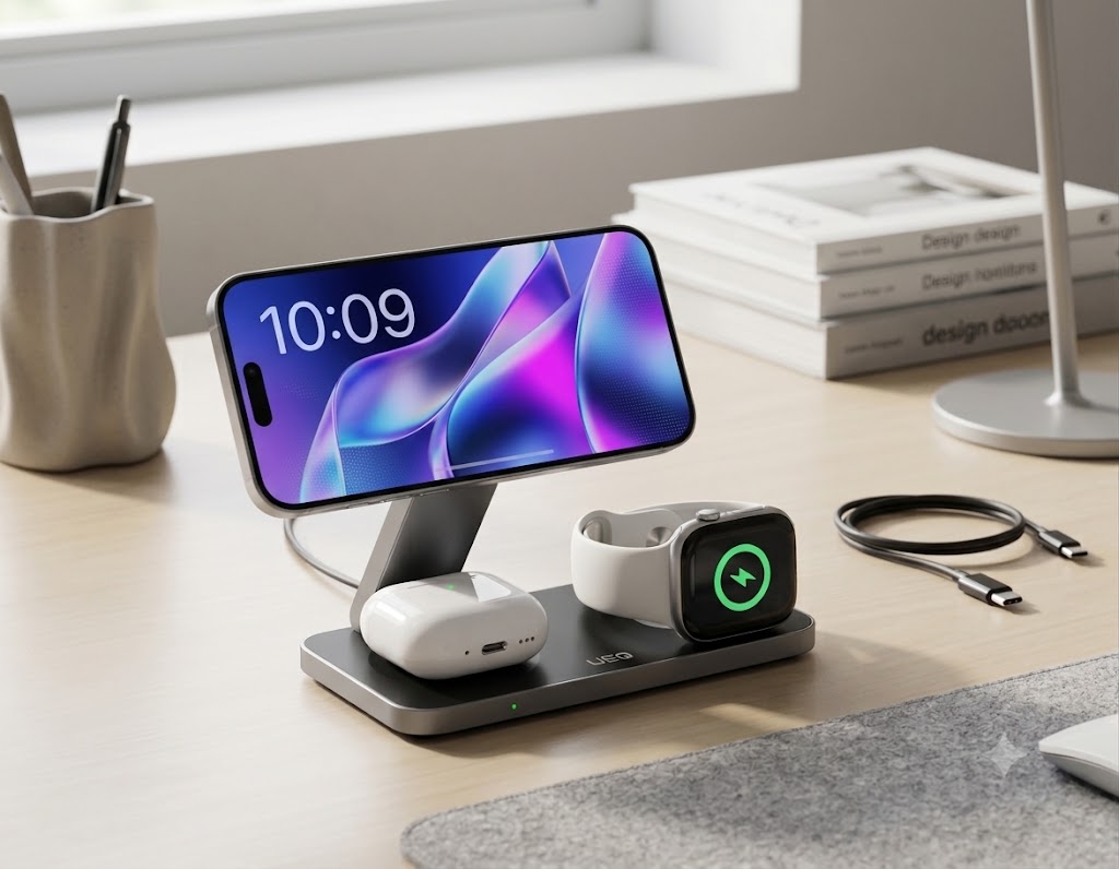 UEQ Foldable 3-in-1 Wireless Charging Station
